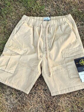 Stone Island Tan Cargo Shorts